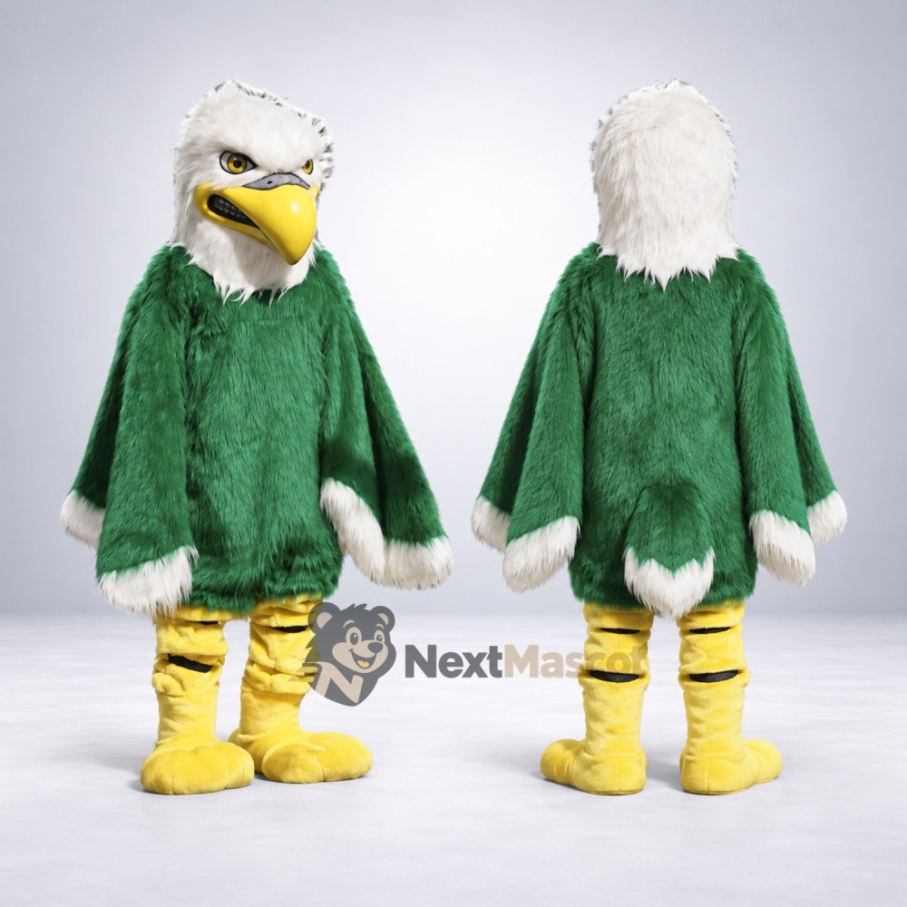 Bald Eagle Mascot Costume - Green Robe Bald Eagle Mascot Costume - Green Robe