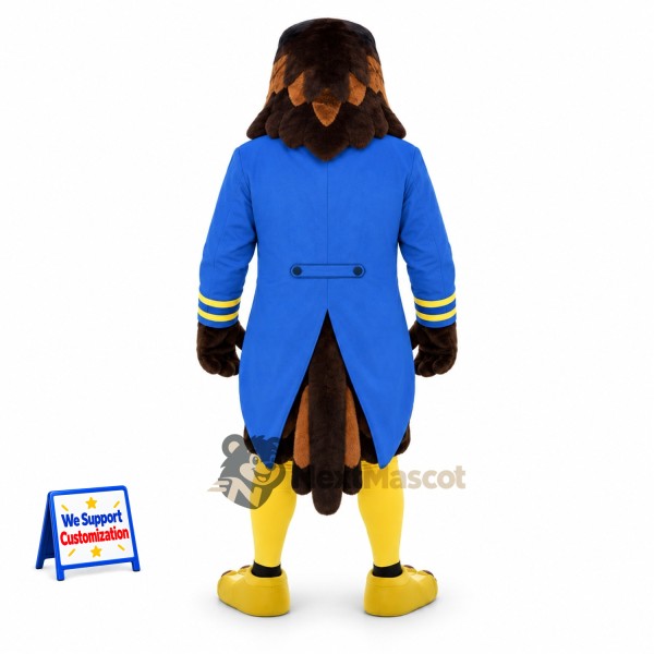 Eagle Mascot Costume - Brown, Blue Vest Eagle Mascot Costume - Brown, Blue Vest