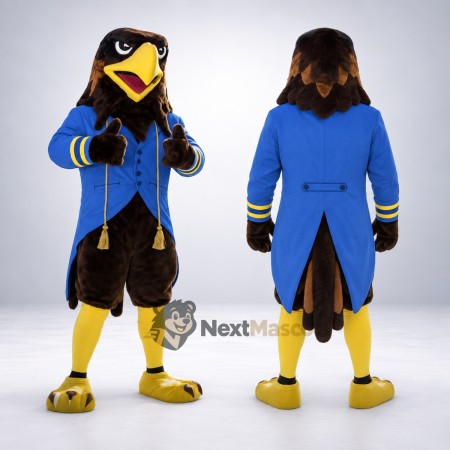 Eagle Mascot Costume - Brown, Blue Vest Eagle Mascot Costume - Brown, Blue Vest