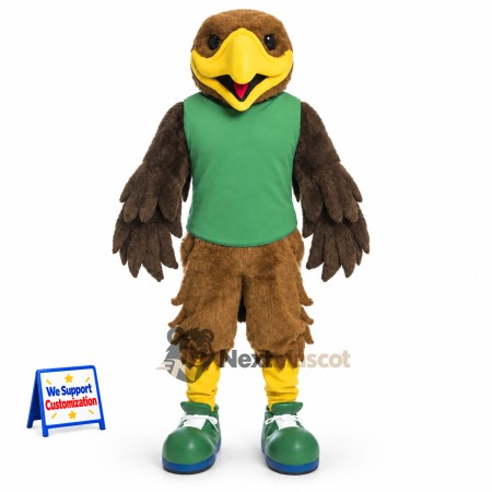 Eagle Mascot Costume - Brown, Green Shirt Eagle Mascot Costume - Brown, Green Shirt