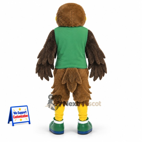 Eagle Mascot Costume - Brown, Green Shirt Eagle Mascot Costume - Brown, Green Shirt