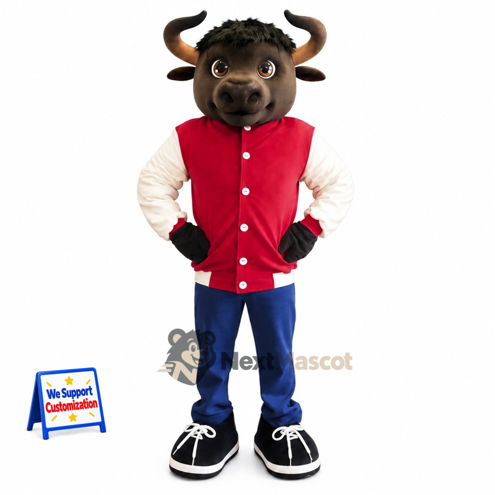 Bull Mascot Costume - Varsity Jacket Bull Mascot Costume - Varsity Jacket