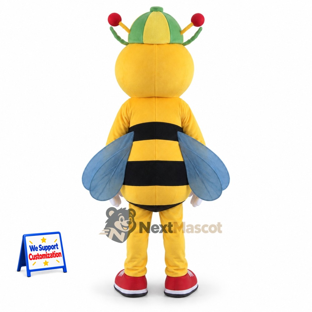 Bee Mascot Costume - Green Cap Bee Mascot Costume - Green Cap