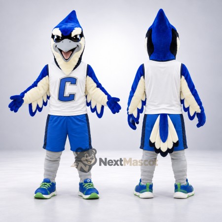 Blue Jay Mascot Costume - Cream and Blue Jersey Blue Jay Mascot Costume - Cream and Blue Jersey