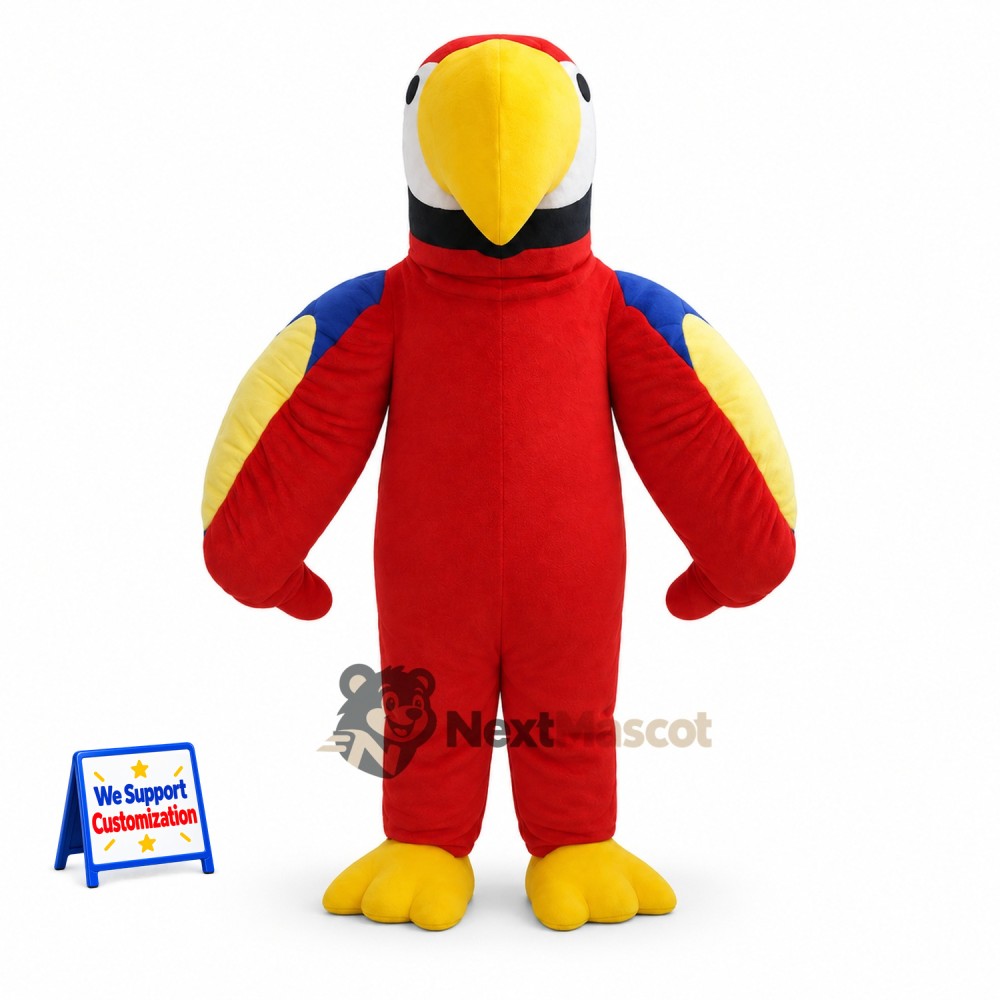 Parrot Mascot Costume - Red for School Spirit