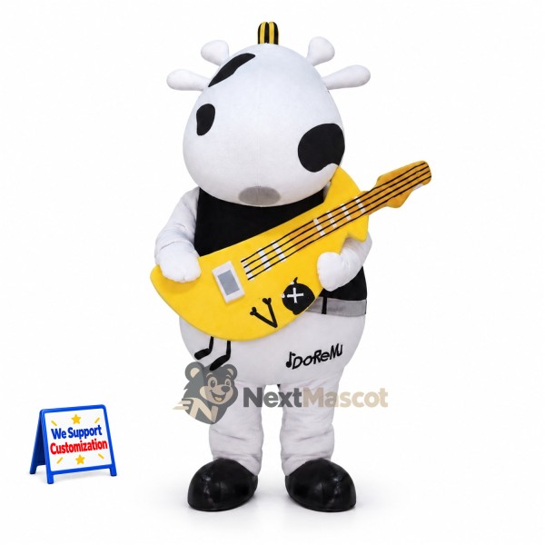 Cow Mascot Costume - Guitar