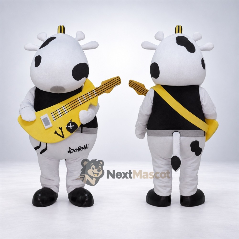 Cow Mascot Costume - Guitar Cow Mascot Costume - Guitar