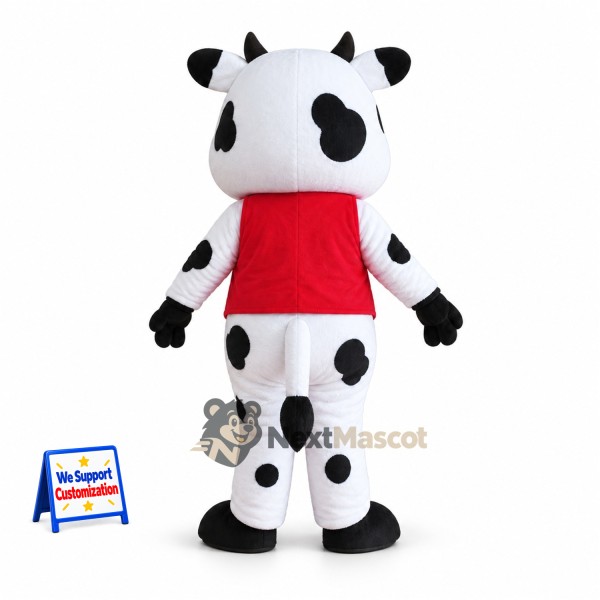 Cow Mascot Costume - Spotted, Red Scarf