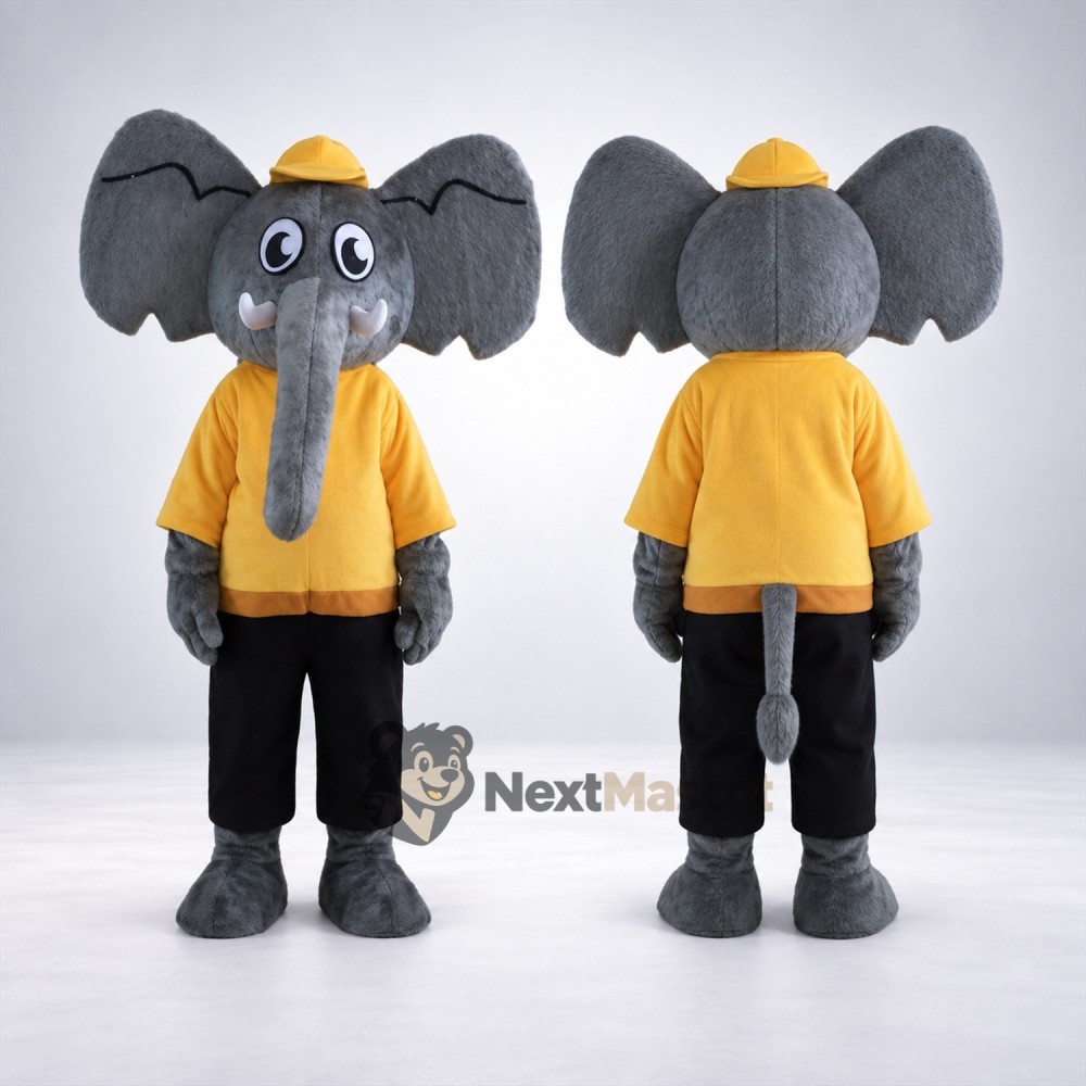 Elephant Mascot Costume - Yellow Shirt for Parades Elephant Mascot Costume - Yellow Shirt for Parades