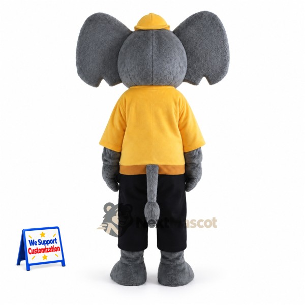 Elephant Mascot Costume - Yellow Shirt for Parades Elephant Mascot Costume - Yellow Shirt for Parades