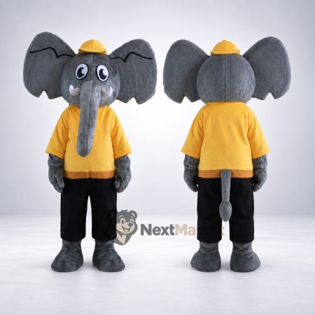 Elephant Mascot Costume - Yellow Shirt for Parades Elephant Mascot Costume - Yellow Shirt for Parades