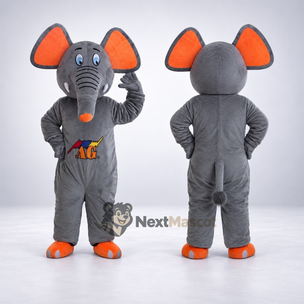 Elephant Mascot Costume - Gray for Street Fairs Elephant Mascot Costume - Gray for Street Fairs