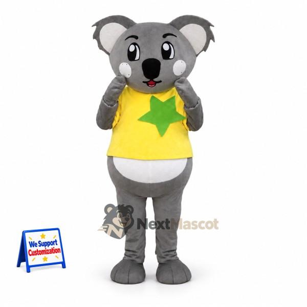 Koala Mascot Costume - Yellow Shirt