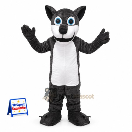 Dog Mascot Costume - Black and White for Festivals Dog Mascot Costume - Black and White for Festivals
