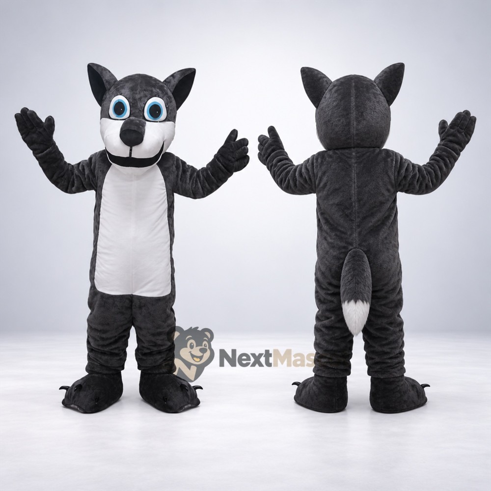 Dog Mascot Costume - Black and White for Festivals Dog Mascot Costume - Black and White for Festivals