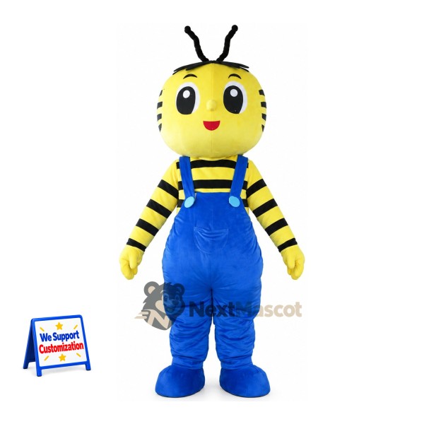 Bee Mascot Costume - Blue Overalls