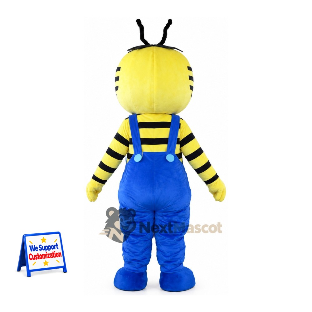 Bee Mascot Costume - Blue Overalls Bee Mascot Costume - Blue Overalls