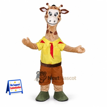 Giraffe Mascot Costume - Yellow Shirt Giraffe Mascot Costume - Yellow Shirt