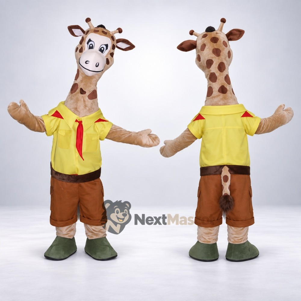 Giraffe Mascot Costume - Yellow Shirt Giraffe Mascot Costume - Yellow Shirt