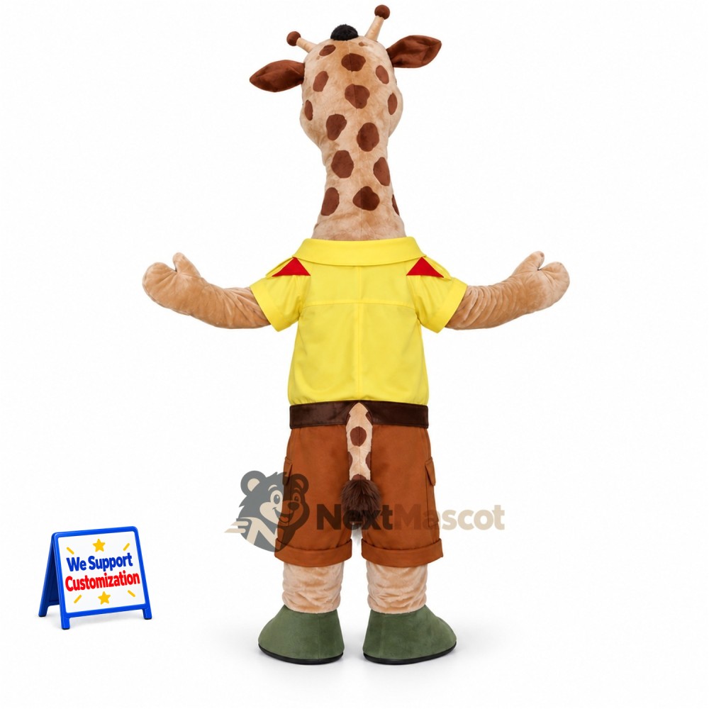Giraffe Mascot Costume - Yellow Shirt Giraffe Mascot Costume - Yellow Shirt