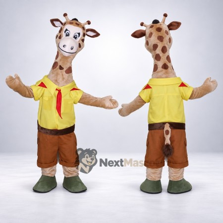Giraffe Mascot Costume - Yellow Shirt Giraffe Mascot Costume - Yellow Shirt