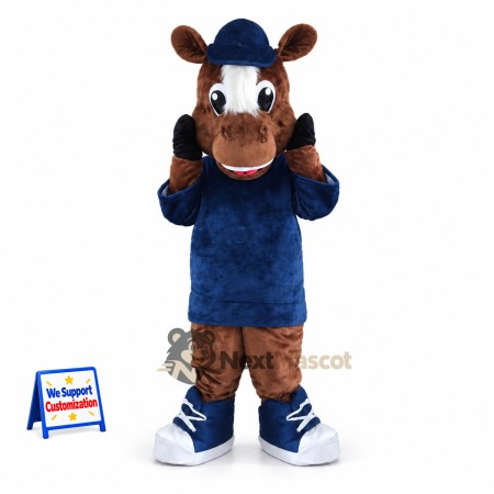 Horse Mascot Costume - Blue Shirt Horse Mascot Costume - Blue Shirt