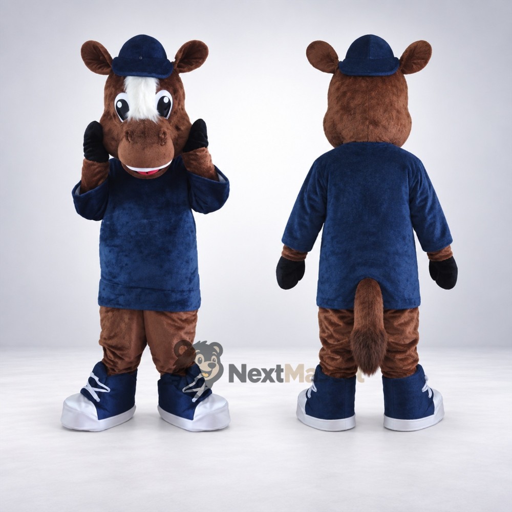 Horse Mascot Costume - Blue Shirt Horse Mascot Costume - Blue Shirt