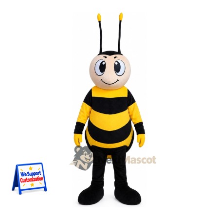 Bee Mascot Costume - Yellow, Gray Face Bee Mascot Costume - Yellow, Gray Face