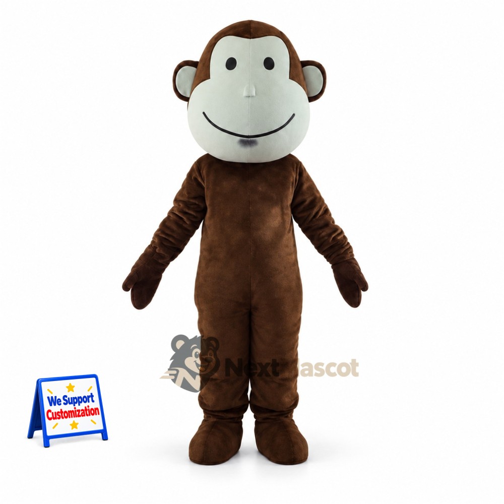 Monkey Mascot Costume - Brown for Team Events Monkey Mascot Costume - Brown for Team Events