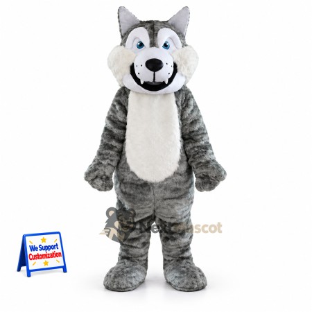 Husky Mascot Costume - Gray for Promotions Husky Mascot Costume - Gray for Promotions