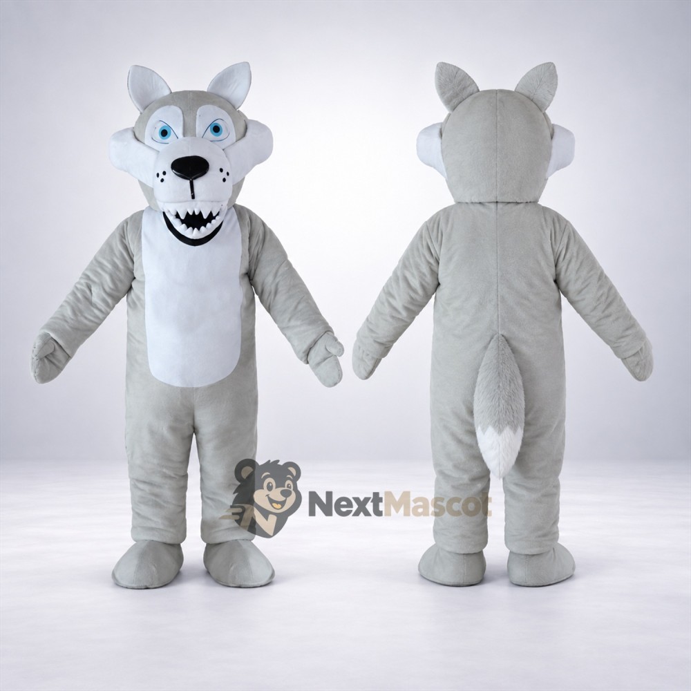 Wolf Mascot Costume - Gray for Charity Events Wolf Mascot Costume - Gray for Charity Events