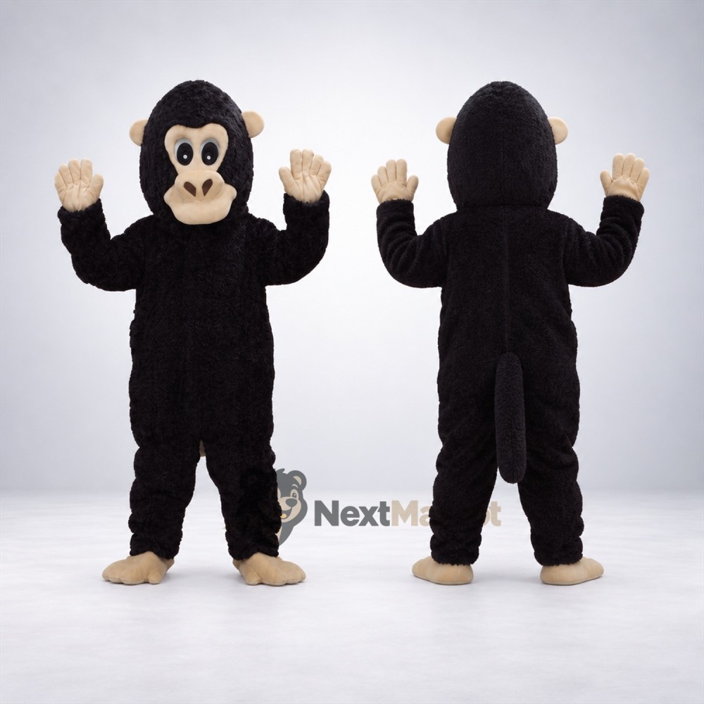 Monkey Mascot Costume - Black for Community Events
