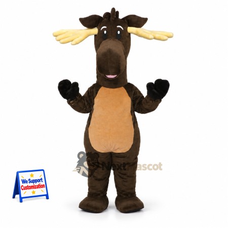 Moose Mascot Costume - Brown for Street Fairs Moose Mascot Costume - Brown for Street Fairs