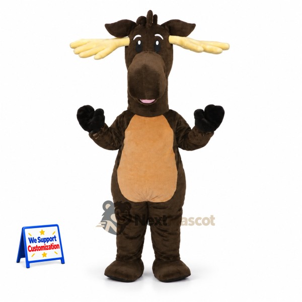Moose Mascot Costume - Brown for Street Fairs