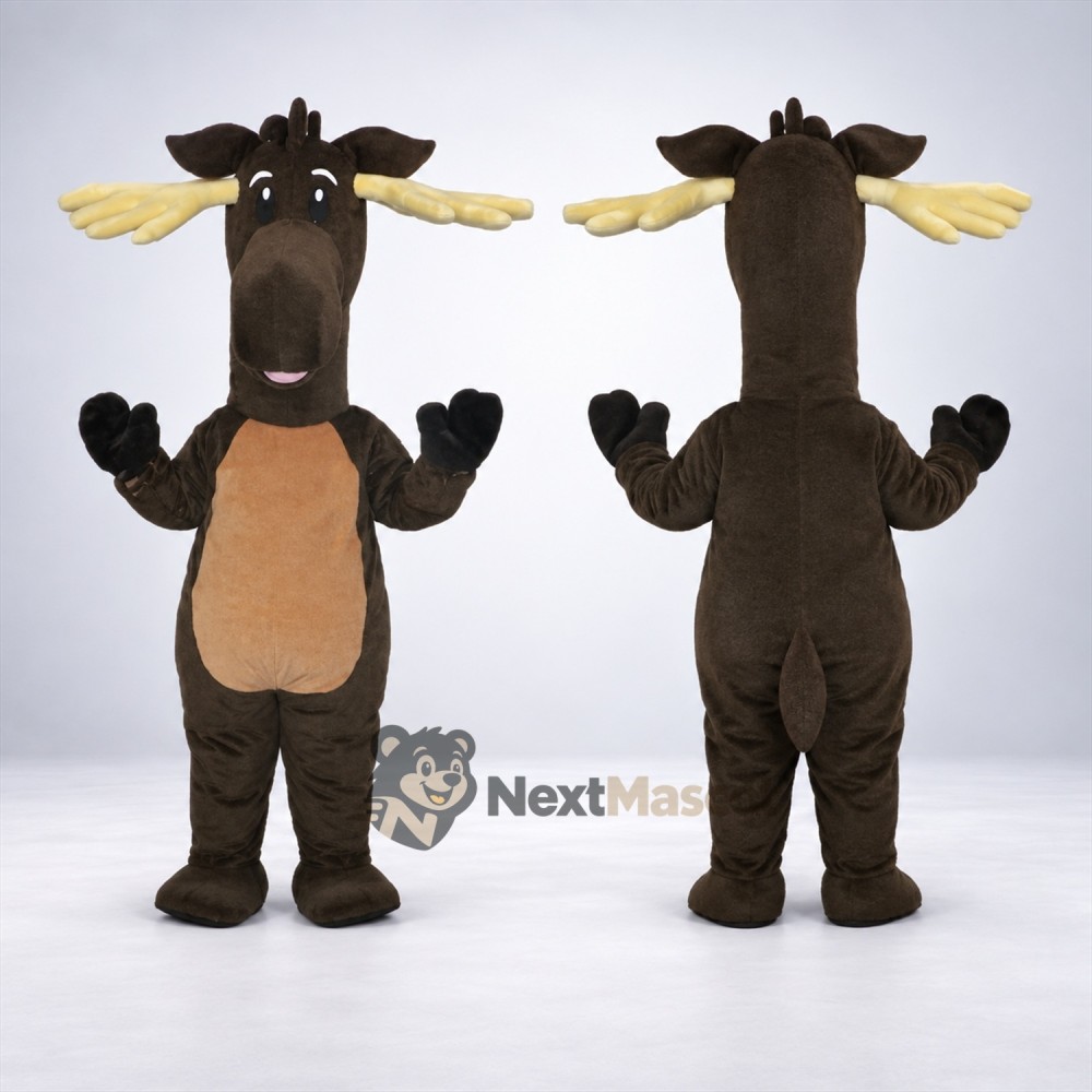 Moose Mascot Costume - Brown for Street Fairs Moose Mascot Costume - Brown for Street Fairs