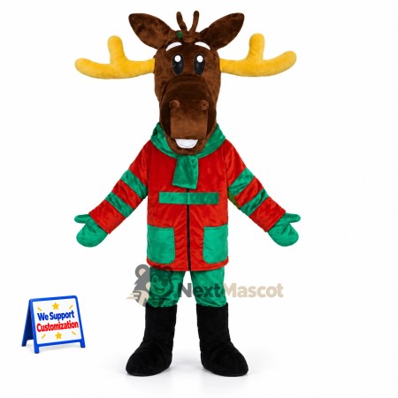 Moose Mascot Costume - Christmas Theme for Christmas Events Moose Mascot Costume - Christmas Theme for Christmas Events