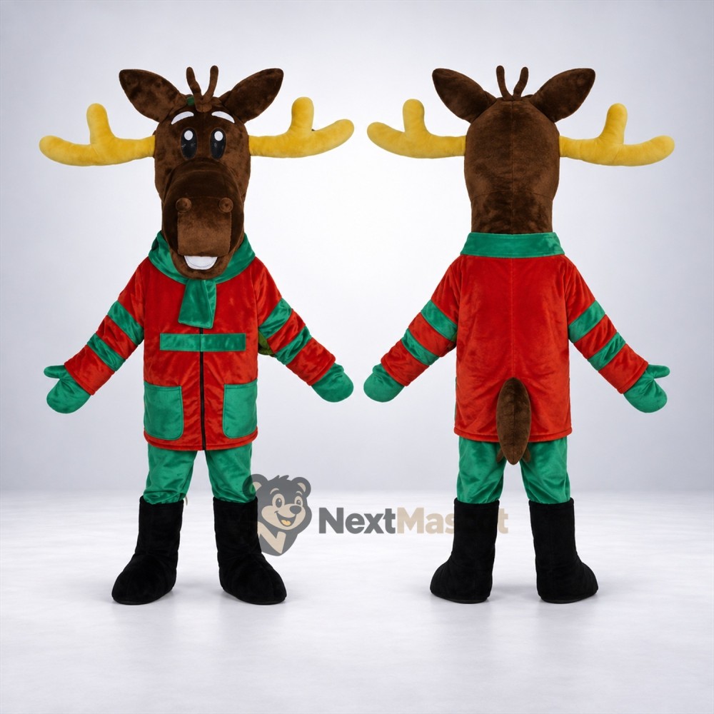 Moose Mascot Costume - Christmas Theme for Christmas Events Moose Mascot Costume - Christmas Theme for Christmas Events