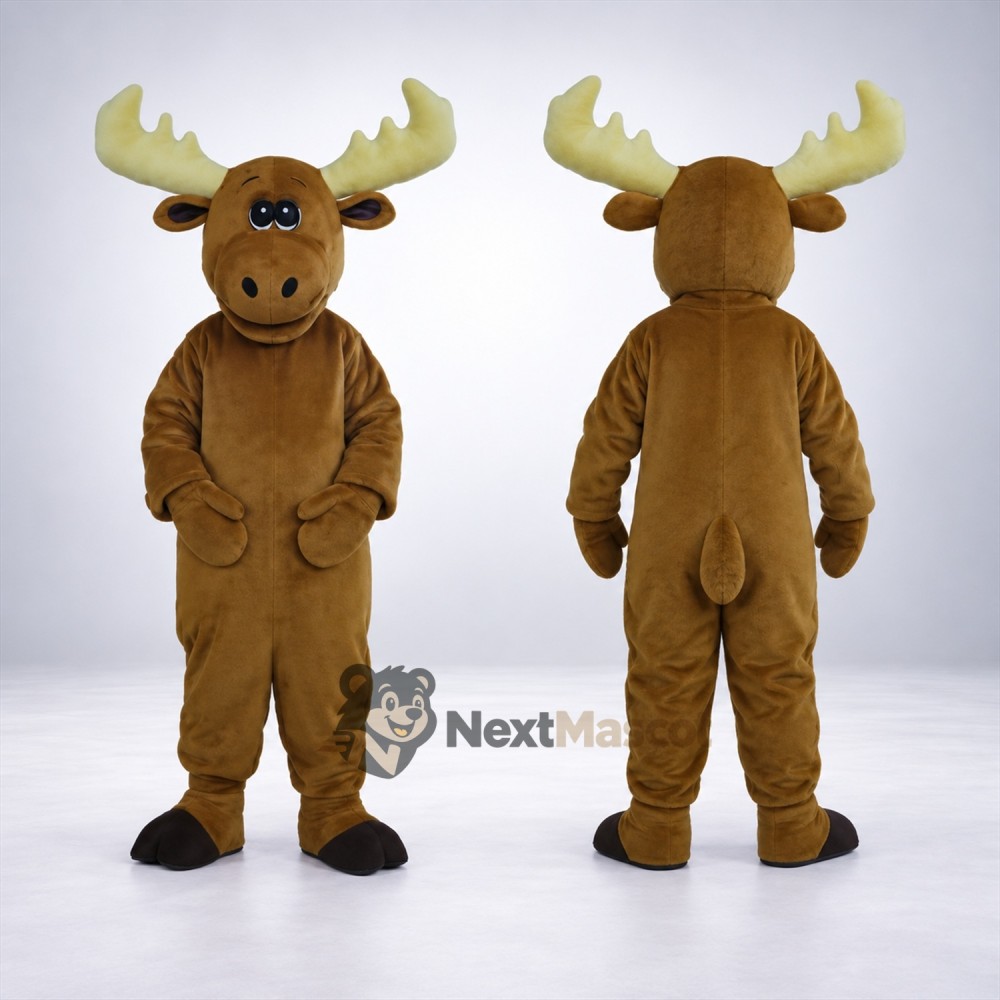Moose Mascot Costume - Brown for Celebrations Moose Mascot Costume - Brown for Celebrations