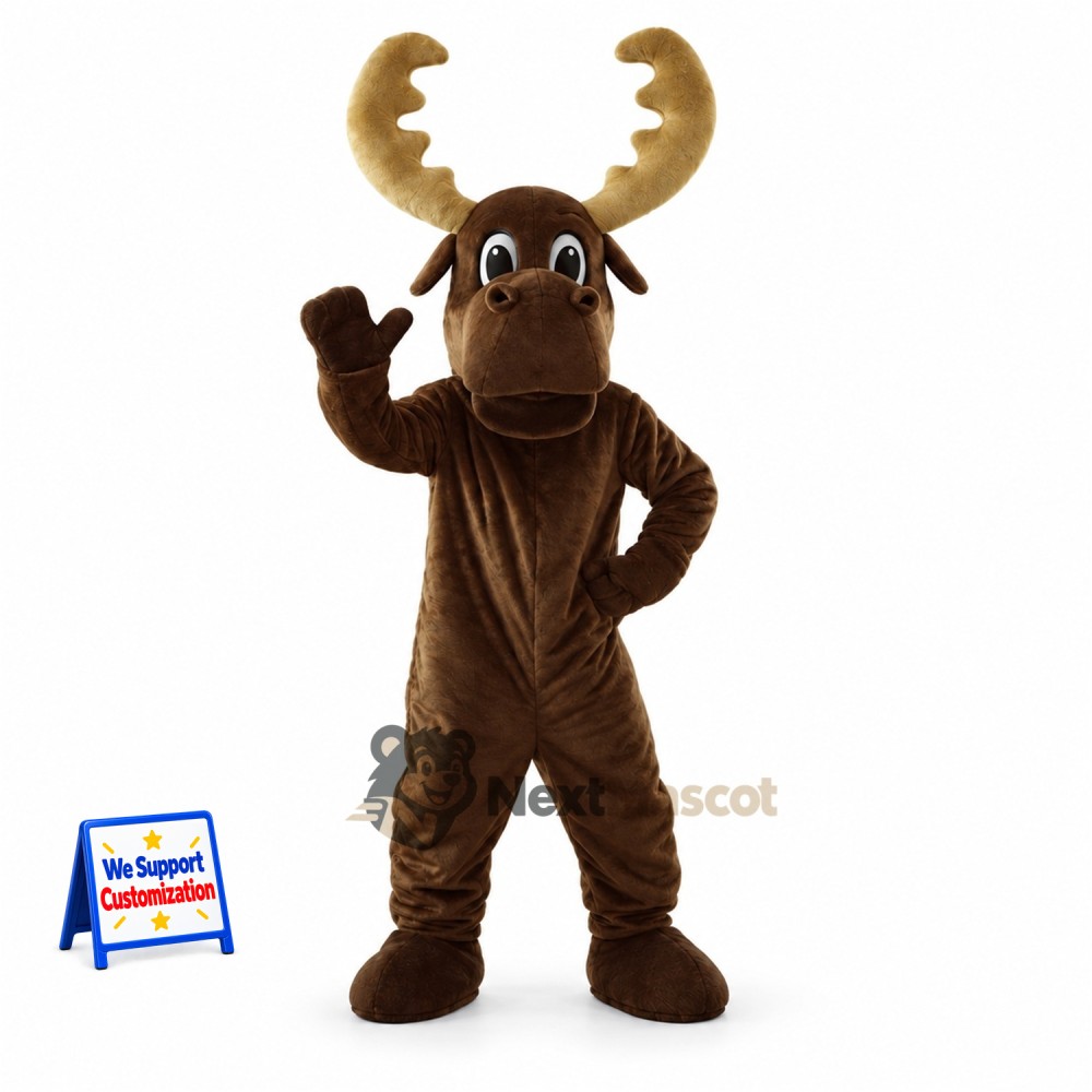 Moose Mascot Costume - Brown for Fan Events Moose Mascot Costume - Brown for Fan Events