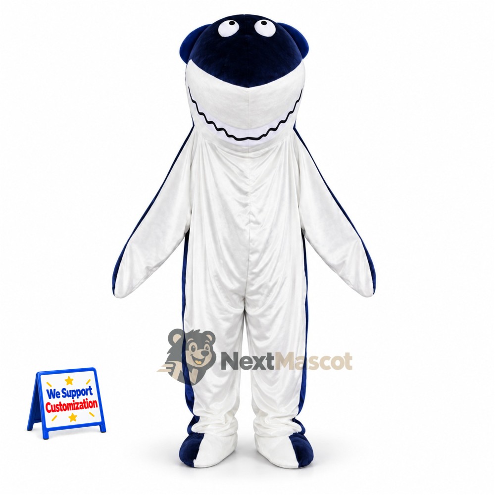 Shark Mascot Costume - Blue for Ocean Festivals Shark Mascot Costume - Blue for Ocean Festivals