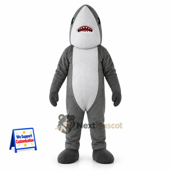 Shark Mascot Costume - Gray for Festivals