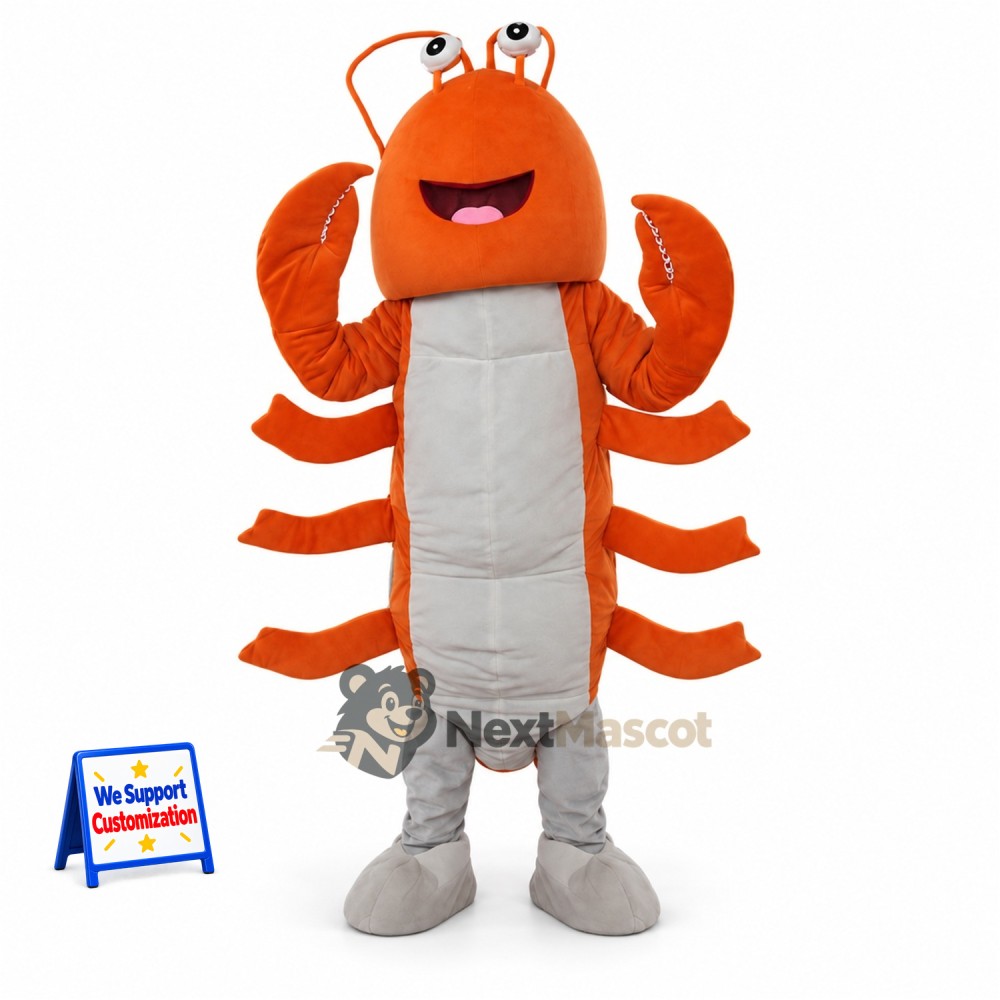 Lobster Mascot Costume - Orange for Ocean Events Lobster Mascot Costume - Orange for Ocean Events