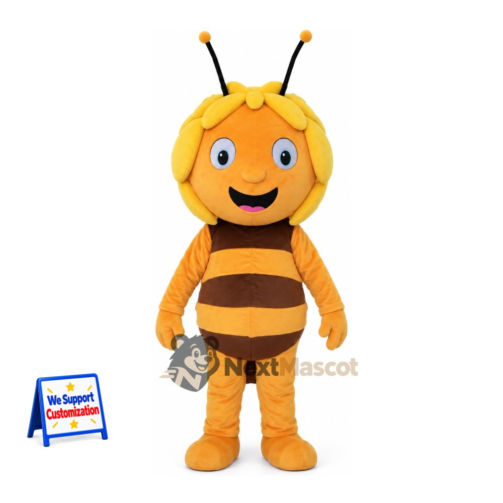 Bee Mascot Costume - Yellow, Petal-Shaped Hair Bee Mascot Costume - Yellow, Petal-Shaped Hair