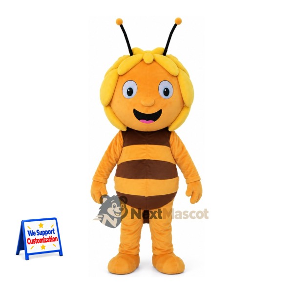 Bee Mascot Costume - Yellow, Petal-Shaped Hair