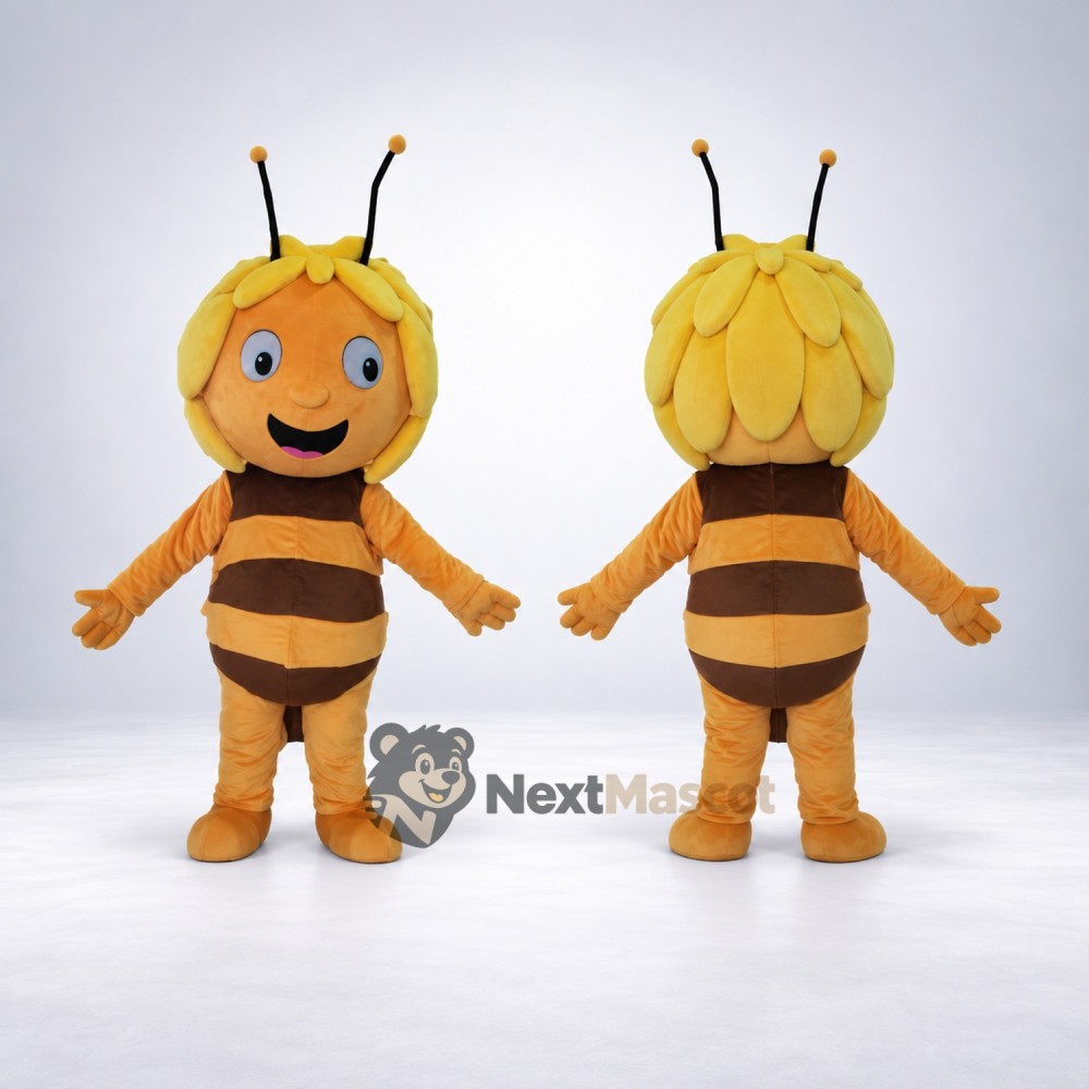 Bee Mascot Costume - Yellow, Petal-Shaped Hair Bee Mascot Costume - Yellow, Petal-Shaped Hair