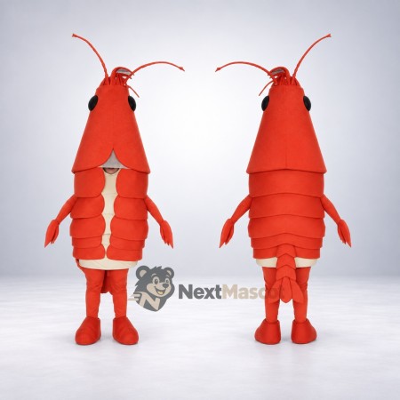 Shrimp Mascot Costume - Red for Ocean Events Shrimp Mascot Costume - Red for Ocean Events