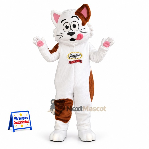 Cat Mascot Costume - White and Brown