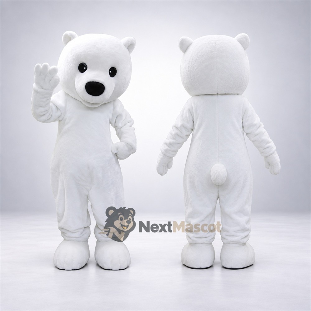 Bear Mascot Costume - White for Promotions Bear Mascot Costume - White for Promotions