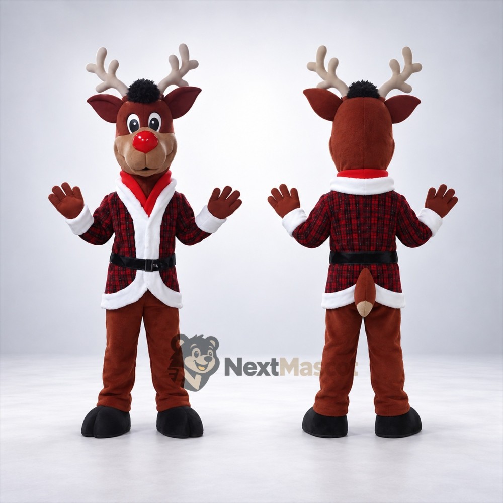 Reindeer Mascot Costume - Christmas Theme for Christmas Parades Reindeer Mascot Costume - Christmas Theme for Christmas Parades