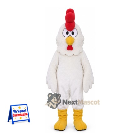 Rooster Mascot Costume - White for Promotions Rooster Mascot Costume - White for Promotions